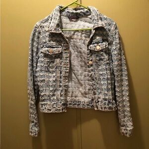 Excuse Stylish Blue Denim Jacket sz L